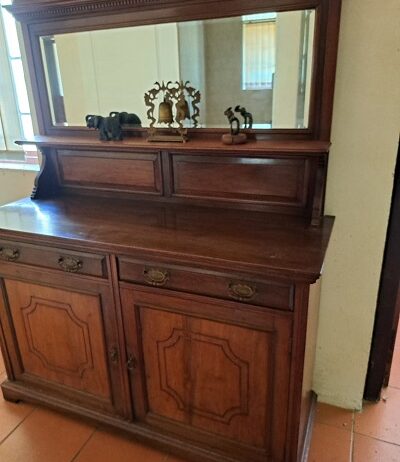 Antique Teak Sideboard with Mirror for sale in Hermanus