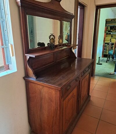 Antique Teak Sideboard with Mirror for sale in Hermanus