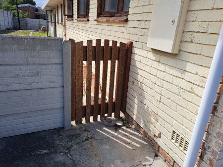 Two Double Gates made with Iroko Wood for sale in Hermanus and one Single Gate